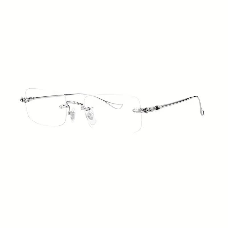 

High Definition Frameless Anti Blue Light Reading Glasses, Fashionable and High-quality Personalized Reading Glasses +200