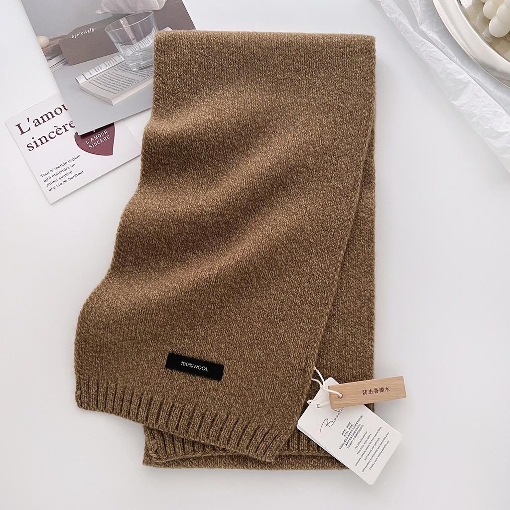 Luxury  Wool Scarf Women Men Warm Knitted Chunky Shawl Long Scarf For Travel Office Winter Warm Couple Scarves Neckercheif