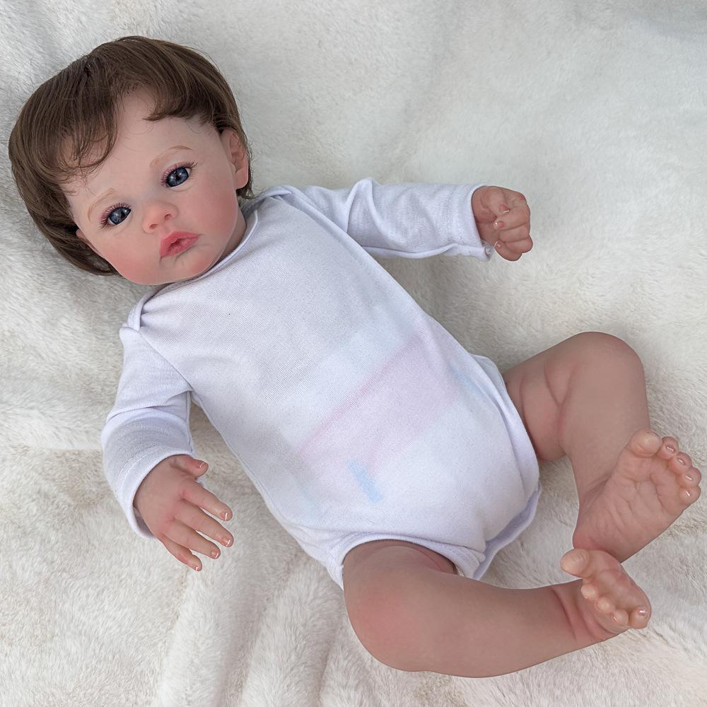 45 cm omyvatelná, realistická měkká, ručně malovaná Simulace Baby Reborn panenka Dětská hrací panenka