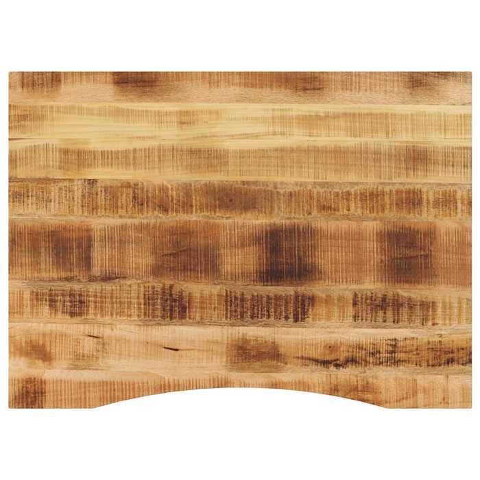 VidaXL Dessus de bureau avec courbe 100x80x2,5 cm manguier massif brut, dessus de table de remplacement, dessus de table de 370190