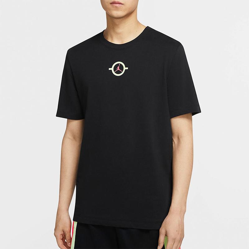 Jordan Glow-In-The-Dark Graffiti Basketball Short-Sleeve T-Shirt Men Tops Black CW7087-010