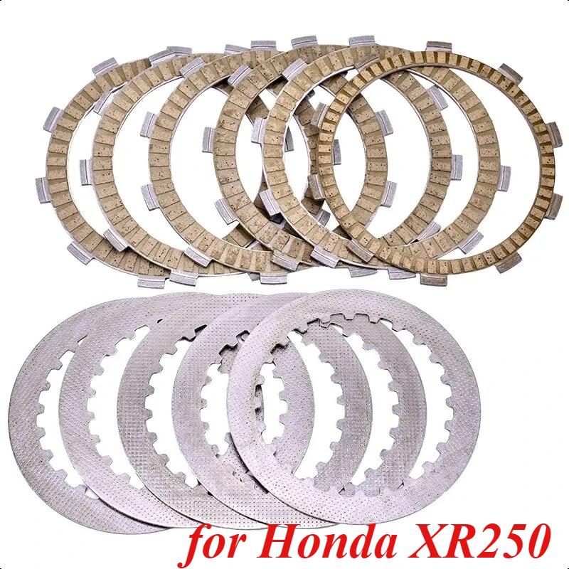 Motorcycle Steel Friction Clutch Plate Kit For Honda NX250 MD21 XR250 XR250R ME06 XR NX 250 XL350 XL350R TRX400