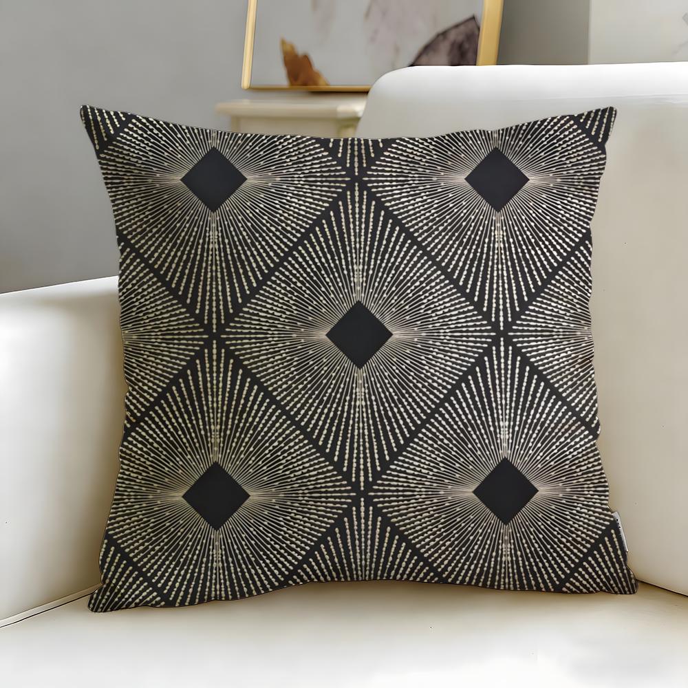 Geometric Patterns Cushion Cover Soft  EasyWash Pillow Case  Versatile for Couch Bed Travel and Office