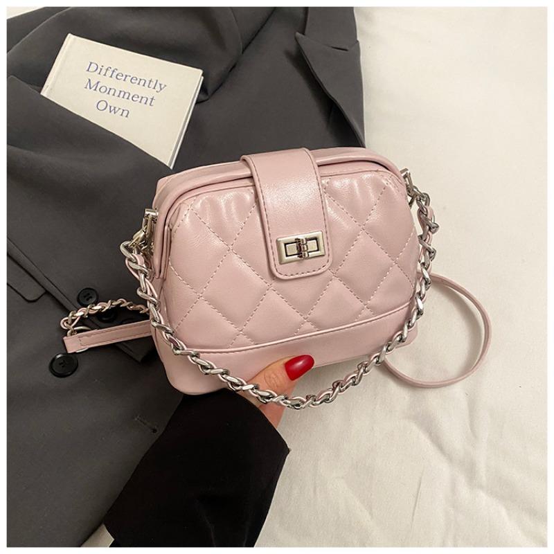 Rhombus chain bag women's new line fashion niche high-end shoulder bag crossbody doctor bag