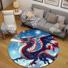 Vintage Round Wave Multicolor Accent Rug, Non-Slip Floor Mat for Kids Room