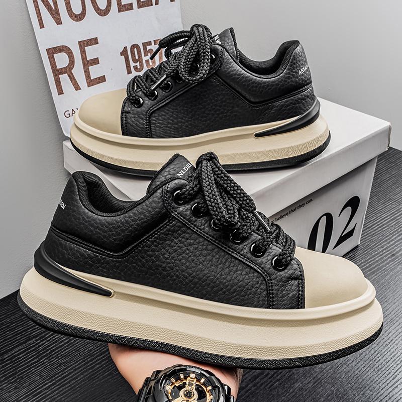 Men's Korean Version Thick Soled Sneakers Are Fashionable Simple Versatile Comfortable and Suitable for Daily Commuting