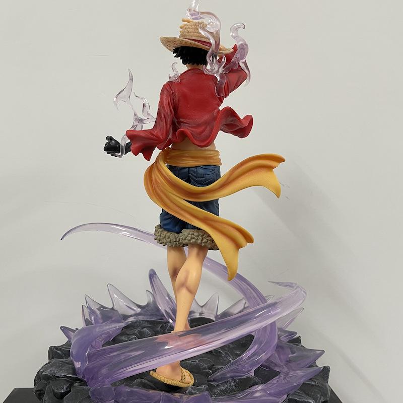 New 41CM One Piece GK Three Forces Hot Blooded Road Flying Cannot Shine Scene Statue Ornament Handmade Model Box Set