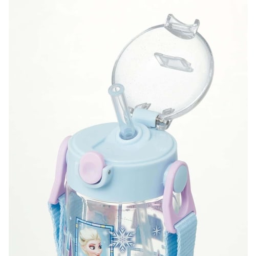 Skater Water Bottle 480ml Children's Clear Bottle with Straw Disney Frozen 23 Girls PDSH5