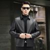 Autumn and Winter Haining Leather Jacket Men's Lapel First Layer Cowhide Jacket Slim Handsome Casual Youth Coat Tide