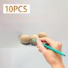 10x Wooden Blank Eggs Fake Eggs Painted Exercise Unfinished Wood Eggs with Flat