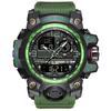 Men's Digital Waterproof 50M Sports Military Watch Dual Time LED Backlight