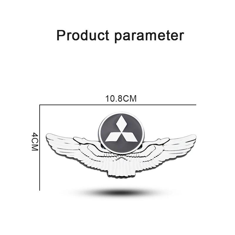For Mitsubishi Lancer 9 10 ASX L200 Colt Pajero Outlander Eclipse Car Side Sticker Trunk Badge Wings Shape Decal Auto Decoration EX8