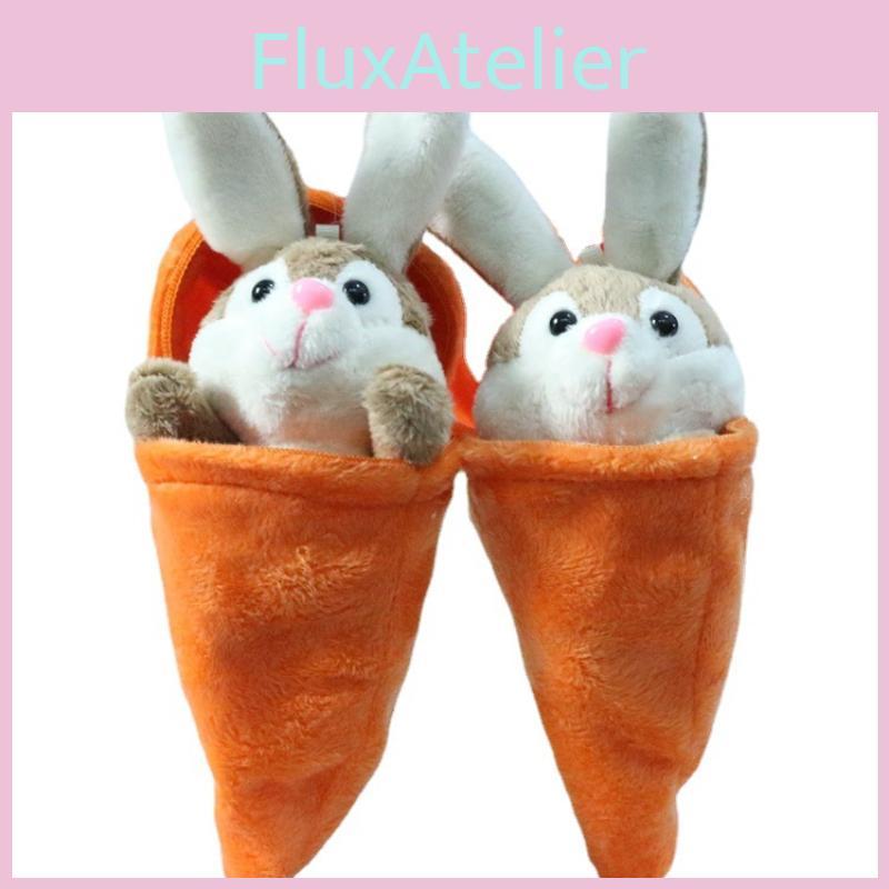 Cute Carrot Bunny Plush Toy Pendant For Bags And Keys, Soft Short Plush, 15cm Height