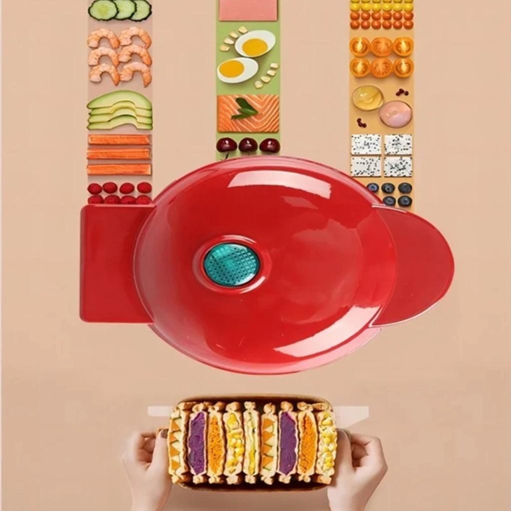 Household Breakfast Machine, Fully Automatic Multi-functional Mini Waffle Maker and Sandwich Electric Grill