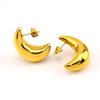 Melon Seed Titanium Steel Stud Earrings Advanced Sense Hollow Temperament Crescent Earrings Stainless Steel Earrings