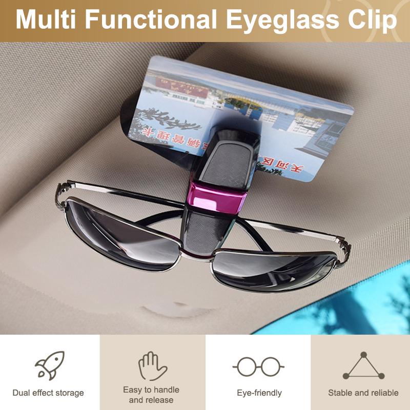 1 Pièce Porte-Lunettes de Voiture Support Pare-Soleil Clip Porte-Lunettes de Soleil Support Strass Portable Lunettes de Soleil Clip Cristal Décoration