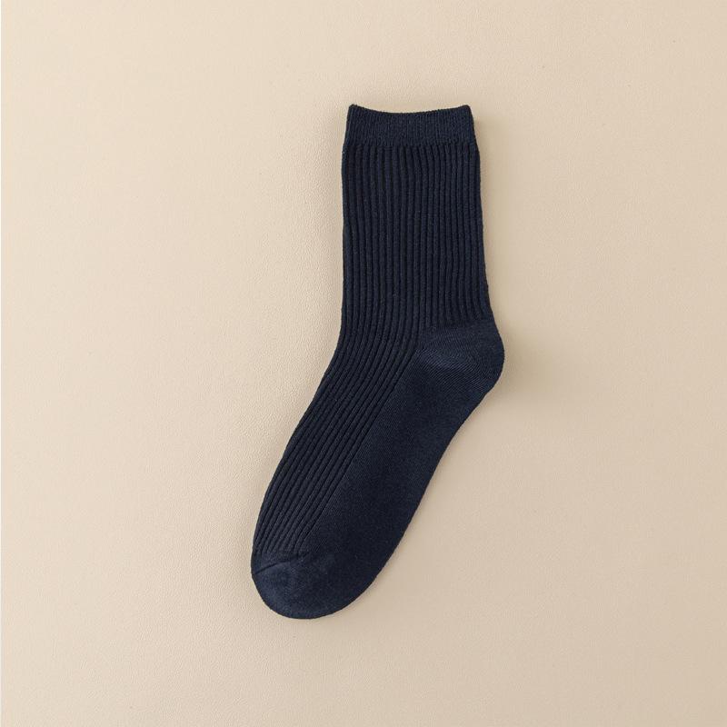 5 Pairs/Lot Men's Vertical Striped Cotton Socks Mid-calf Breathable Socks Business Sports Socks