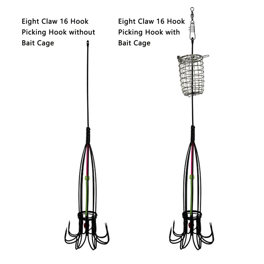 Octopus Fishing Hooks with Bait Cage 1 Fish Hook for Saltwater Freshwater Fishing Tackle Gear Accessories