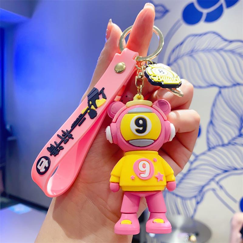 

Креативный изысканный бильярдный брелок, парная подвеска, бильярдный подарок, трехмерная кукла, подвеска для автомобиля, мультяшный брелок розовый