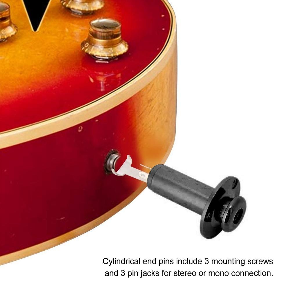Black/Gold/Silver Endpin Output Jack 6.35mm Electric Guitar Output Jack  Electric Guitar