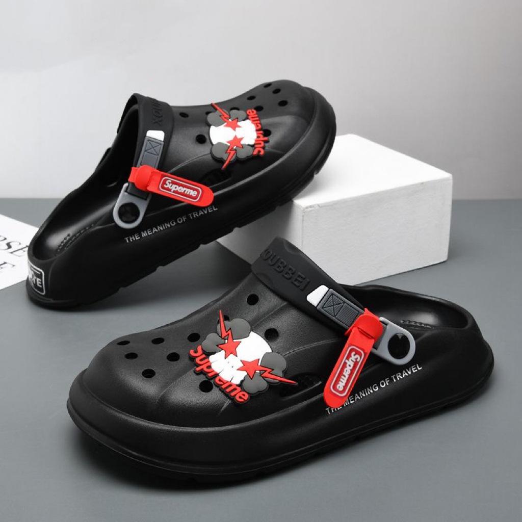 Thick-soled Hole Shoes Men's 2025 New Non-slip Thick-soled Light and Breathable Beach Bag Head Cool Slippers