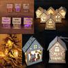 Led Light Wood House Adorable Christmas Tree Hanging Ornaments For Holiday Decor