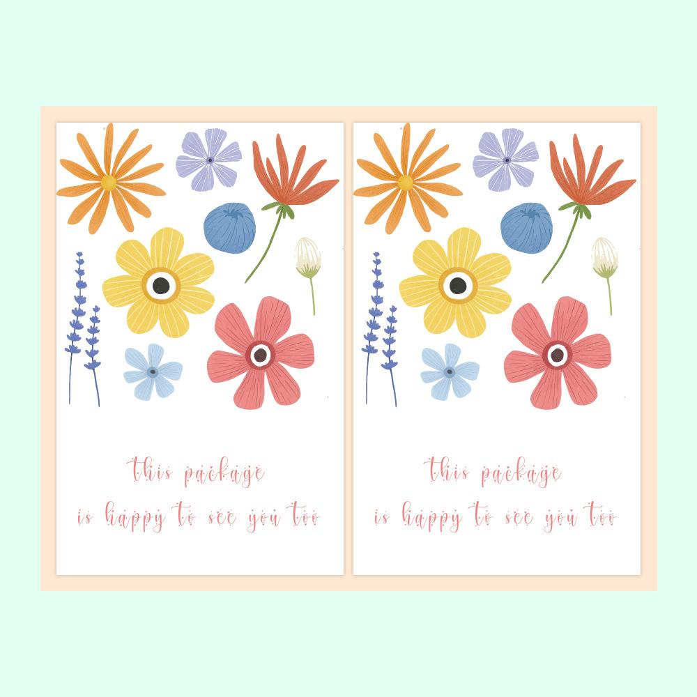 10-50Pcs Thank You Sticker This Package Is Happy To See You Too Flower Stickers Seal Label For Small Business Package Decor