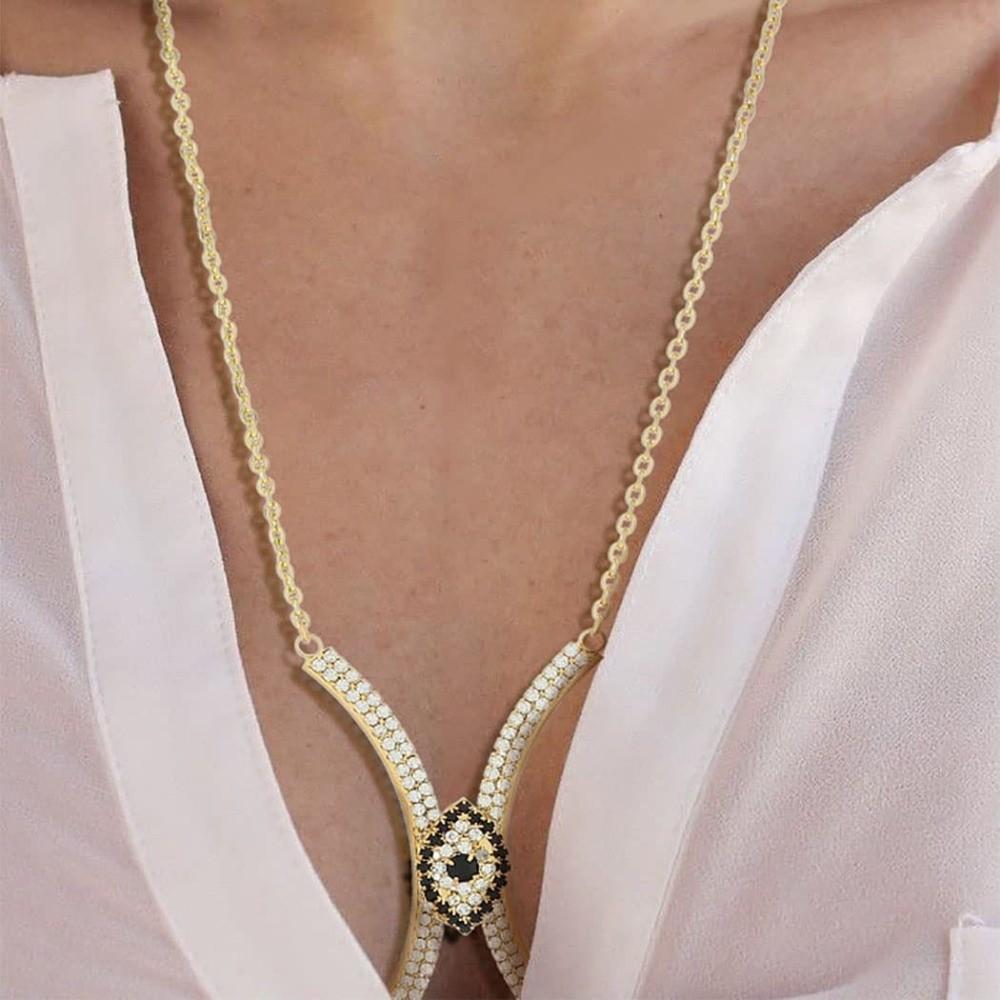 Demon Eye Chest Support Body Chain Rhinestone Breast Chain Hip Hop Bra Chest Chain Girls