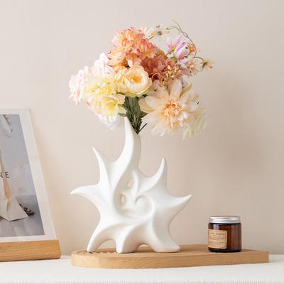 Geometric Pentagonal Small Fresh Ceramic Vase Premium Flower Insert Home Desktop Decoration Ornament