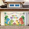 Vibrant Cartoon Dinosaur Birthday Backdrop Kids Dino Party Scene Photography Background Cloth