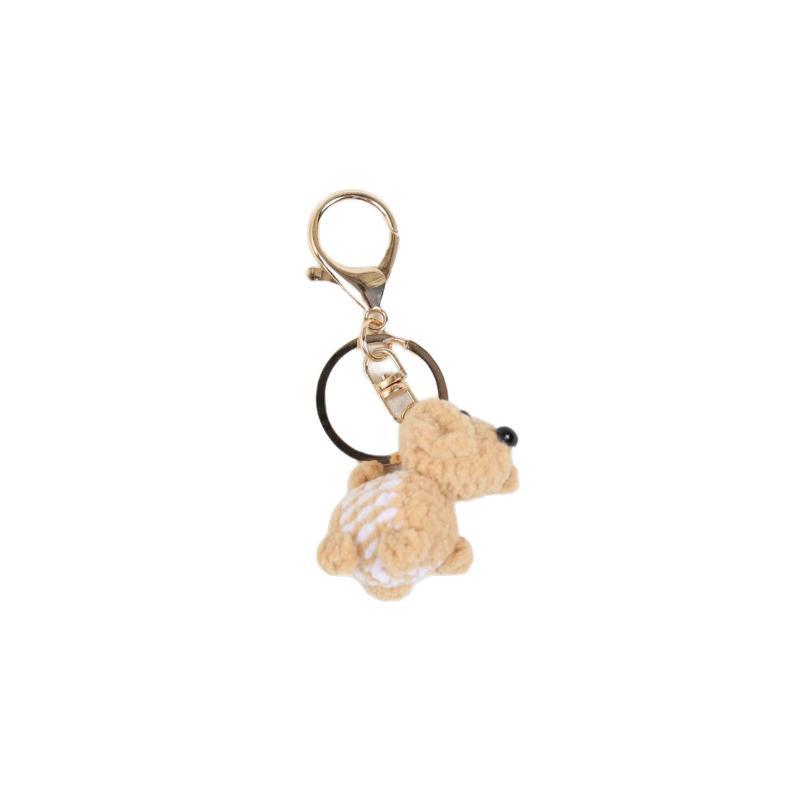 1Pcs Knitted Animal Dog Pendant Fashion Handmade Crochet Keychain Cute Mini Knitting Puppy Keyrings Bag Charm Decoration