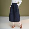Jupe midi bouffante décontractée à taille haute et coupe évasée avec taille élastique
