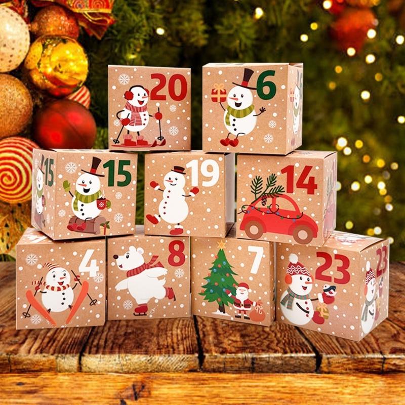 Counting Calendar 24 Slots Handmade Gift Set For Holiday Treats Family Activity Decoration Efficient Paper Craft Storage