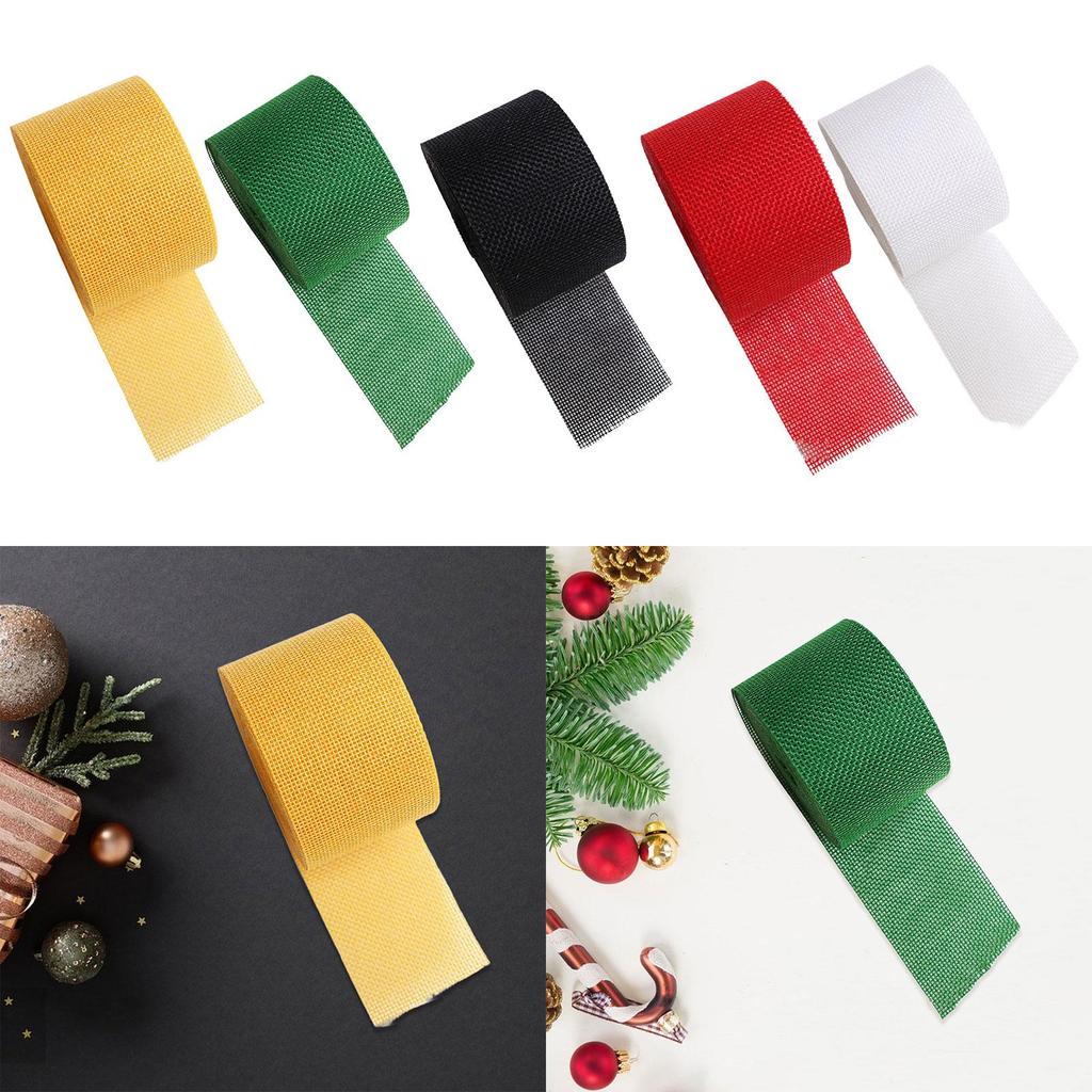 Linen Imitation Wired Ribbon DIY Decor Lightweight Christmas Ribbon for