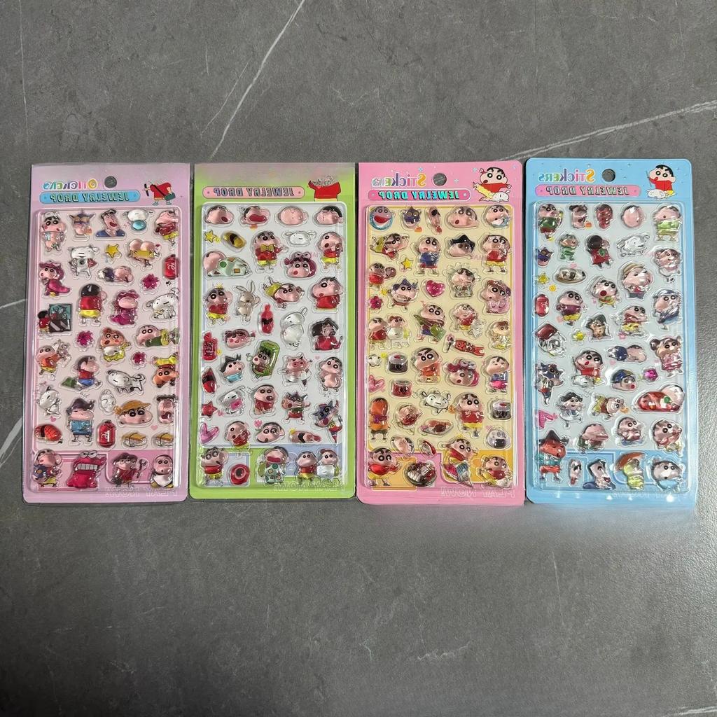 New 2/4Pc Kawaii Blue Angel 3D Crystal Embossed Stickers Children'S Handbook Diy Mobile Phone Case Decoration Stickers Toy Gifts