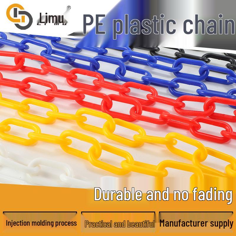 Red and White Plastic Warning Chain - Road Cone, Parking Isolation, Guardrail, Hanging Clothes, Yellow and Black Chain