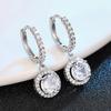 Huitan Women Drop Earrings Simple Design Silver Color Inlaid Sparkling CZ Charming Accessories Fashion Jewelry for Party Daily