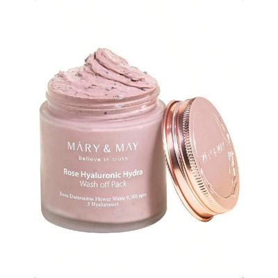Mary&May Vegan Rose Hyaluronic Hydra Wash Off Mask 30ml Or 125ml - Cream Caly Mask For Moisturizing, Pore Purifying, Skin Softening - Korean Skincare