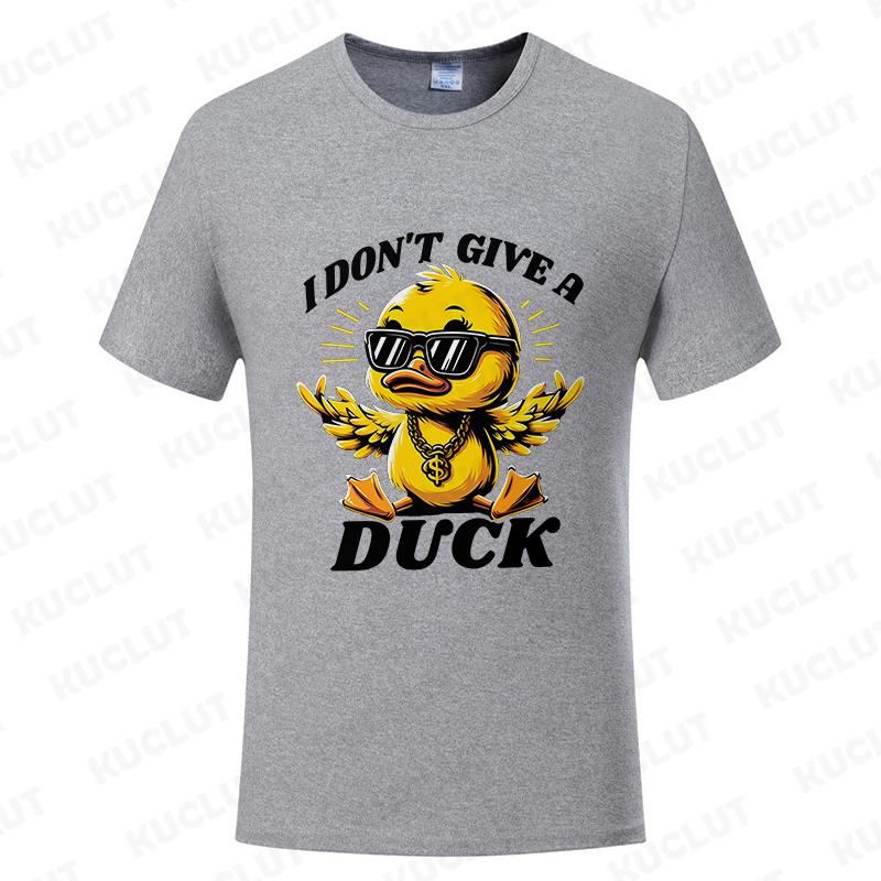 

I Dont Give A Duck Mens Tshirt Funny Trendy Short Sleeve Tees Shirts Fashion Harajuku Graphic Tops Oversized Male Clothing 4XL