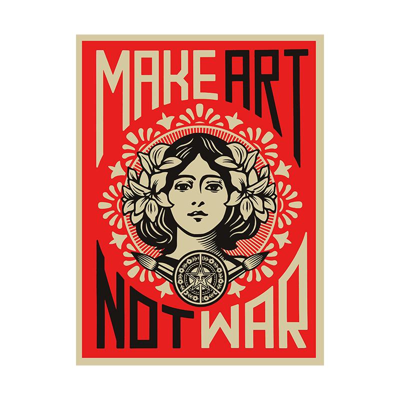 

Плакат «Сделай искусство, а не война», классический винтажный настенный художественный холст, картина с принтом, абстрактные картины для бара, гостиной, домашнего декора, Куадрос 50x70cm No Framed