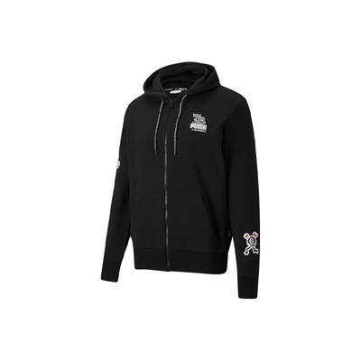 Casual Knit Hooded Jacket Men Outerwear Black 598681-01