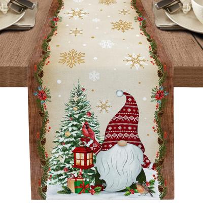 Chemin de Table décoratif de noël bonhomme de neige flocon de neige, décoration de fête de mariage, nappe de Table à manger, chemin de Table de salon