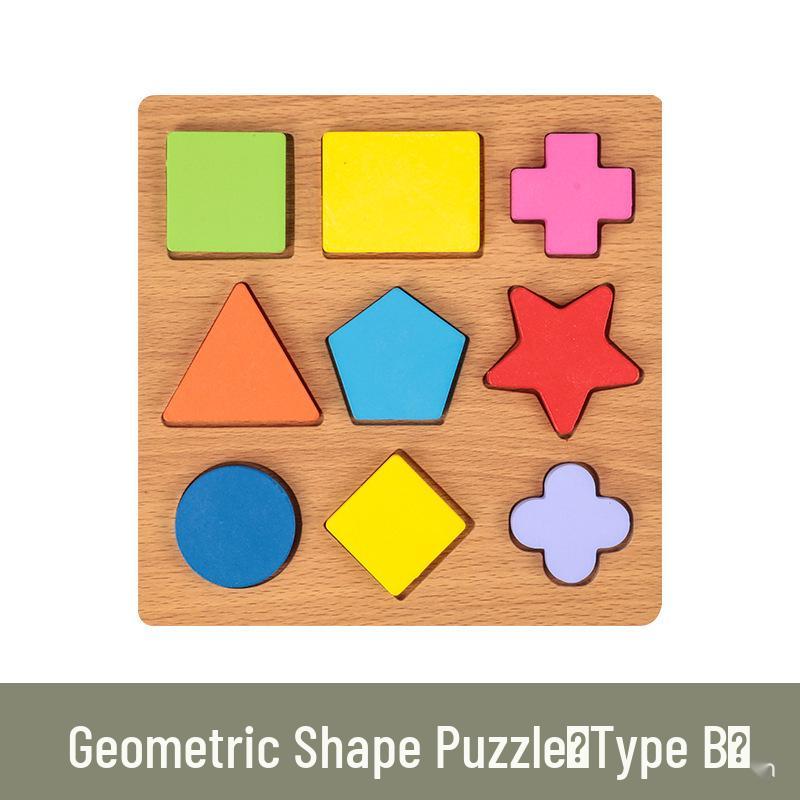 Wooden Educational Puzzle Board for Toddlers: Letters, Numbers, Shapes Recognition for Ages 1-3