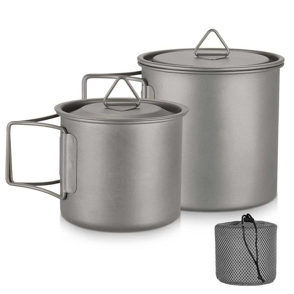 Ultralehký titanový hrnek Outdoor Přenosný Kempingový Piknikový Hrnky na vodu se sklopnou rukojetí 300ml / 350ml / 450ml / 550ml / 650ml