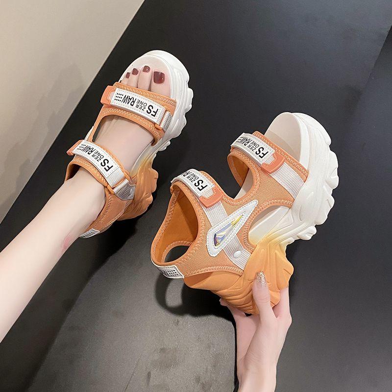 Fashion Summer Women Platform Sandals Wedges Thick Bottom Casual Mesh Shoes Woman 10.5CM High Heels Comfortable Sandals Sneakers