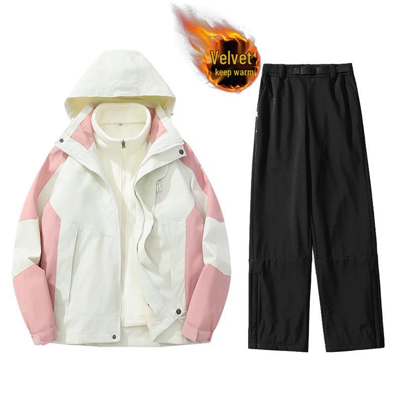 Junior Ski Suit: 3-in-1 Detachable Fleece-Lined Windbreaker and Snow Set for Beginner Big Kids