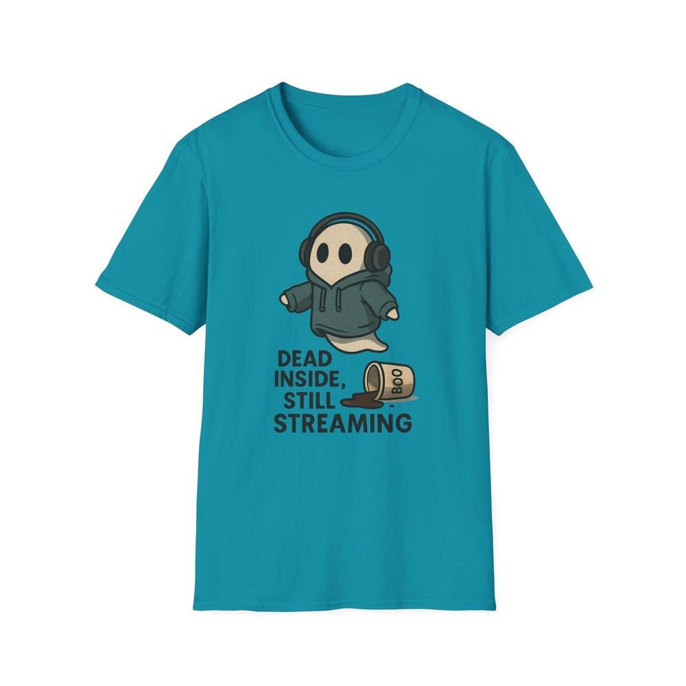 

Unisex Softstyle T-Shirt Dead Inside Still Streaming Funny Ghost Halloween XL