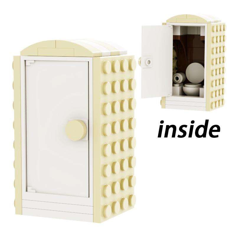 Tragbare Toilette Loo City MOC Szenen Dunny Klassische Straße Porta-Potty Dekoration WC Bausteine Bildung Kinder Spielzeug