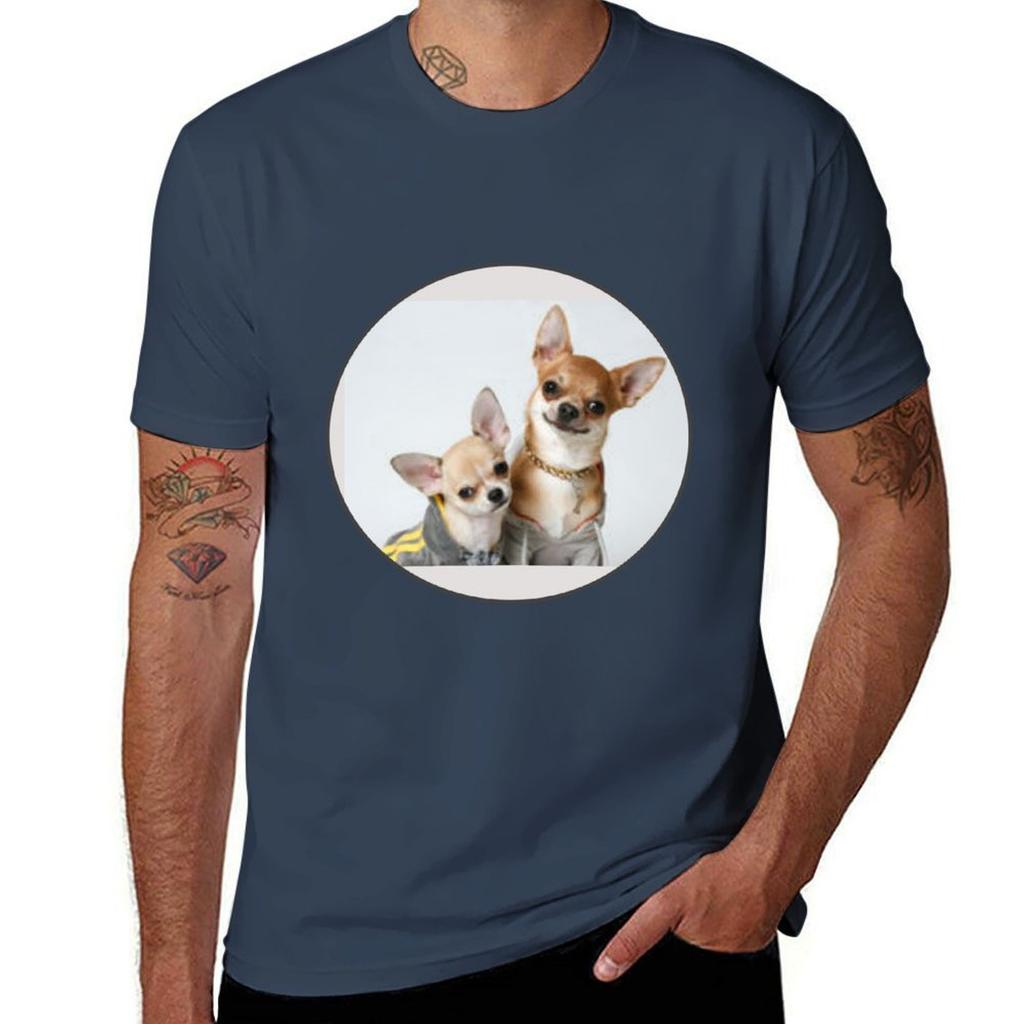 Two Cute Chihuahuas Photography Photo Tshirt Cotton T Shirts High Quality T Shirt Unisex Designer Graphic T Shirts For Unisex Tshirt