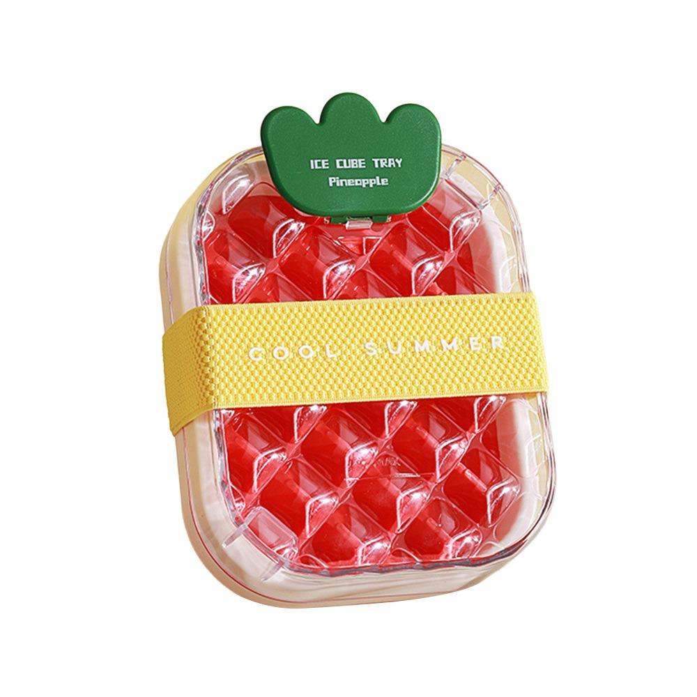 Water Injection Ice Tray Mold With Lid Reusable Ice Maker Bottle Press Type Pineapple Shape DIY Ice Maker Ice Cube Tray Travel